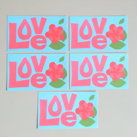 メッセージカード◎同柄◎５枚set - Love - （名刺サイズ）