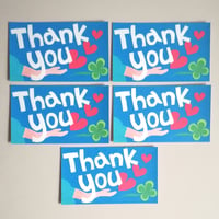 メッセージカード◎同柄◎５枚set - Thank you（heart&clover） - （名刺サイズ）