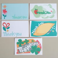 メッセージカード５枚set - Thank you - （名刺サイズ）