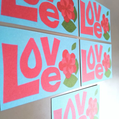メッセージカード◎同柄◎５枚set - Love - （名刺サイズ）