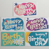 メッセージカード５枚set - Happy Birthday - （名刺サイズ）