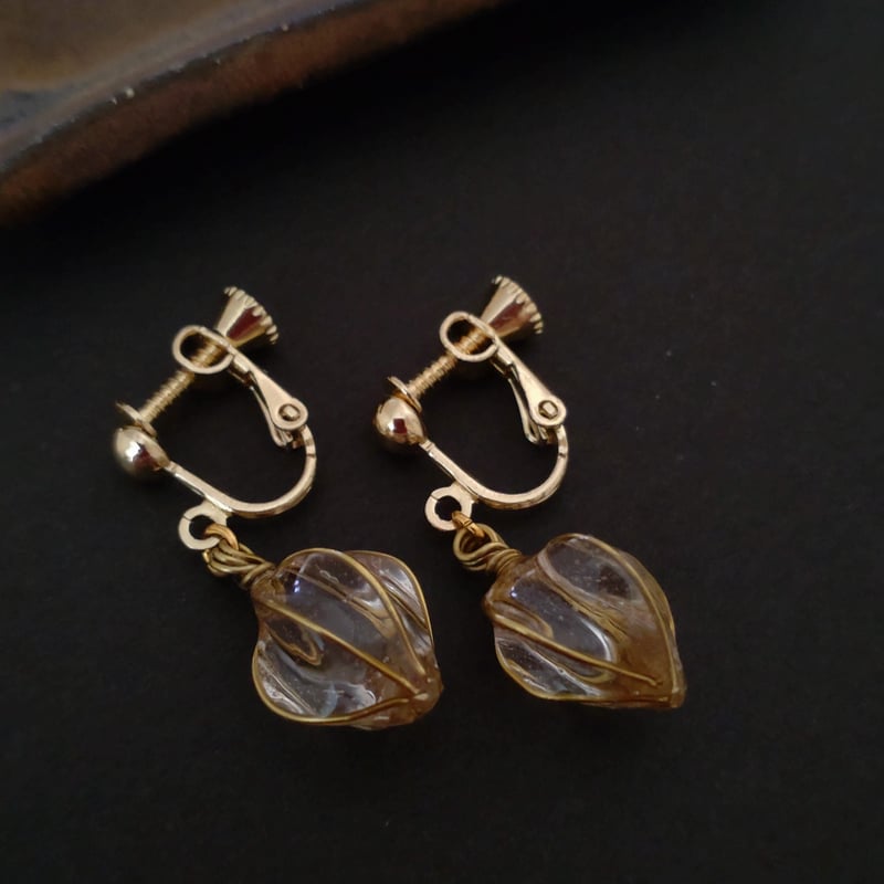 実りの種 耳飾り（6片） ゴールド×クリア standardsize | CERTA.