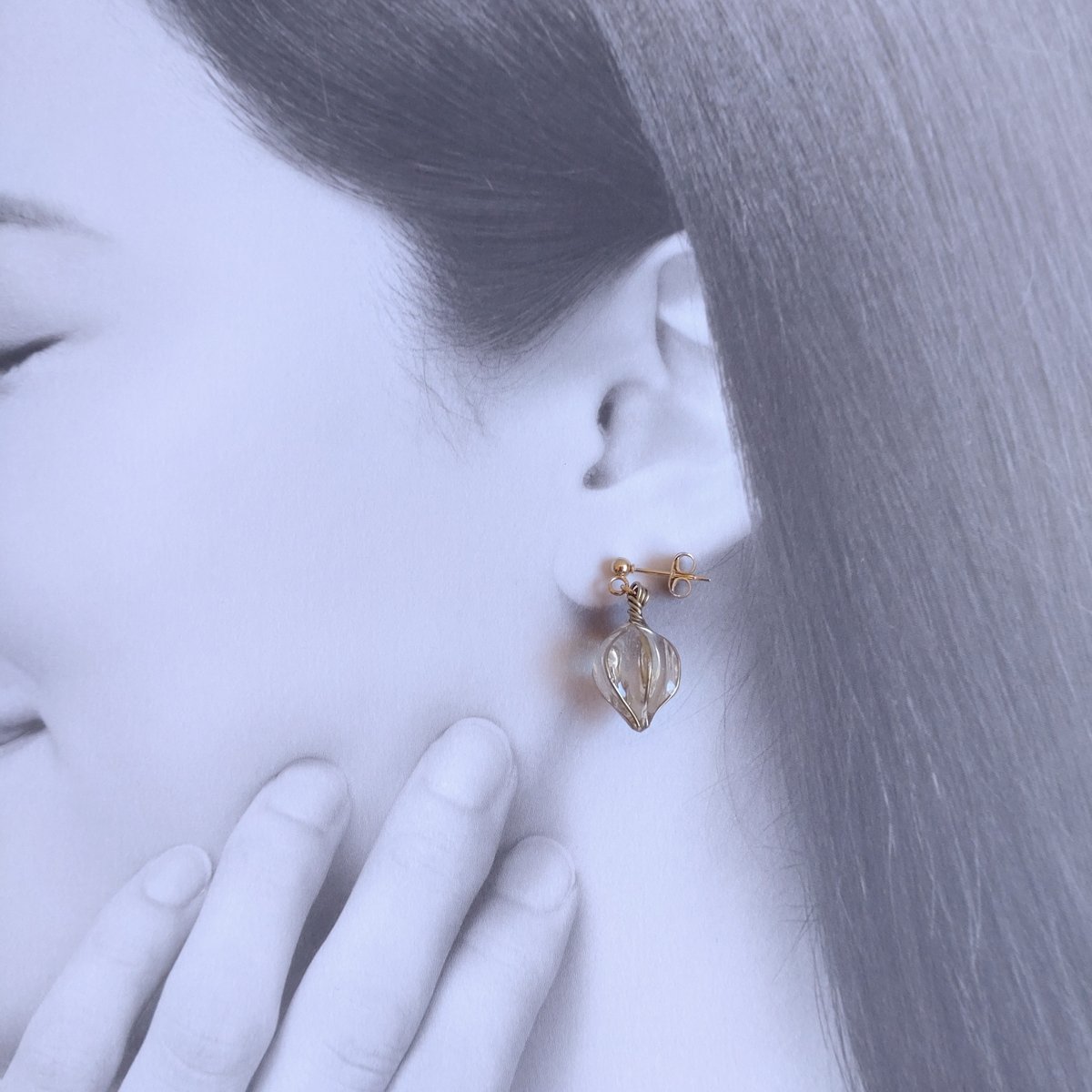 実りの種 耳飾り（6片） ゴールド×クリア standardsize | CERTA.