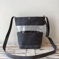 【ダブルサイズ】 クリアショルダー本体（帆布ミックス）　ソフトブラック