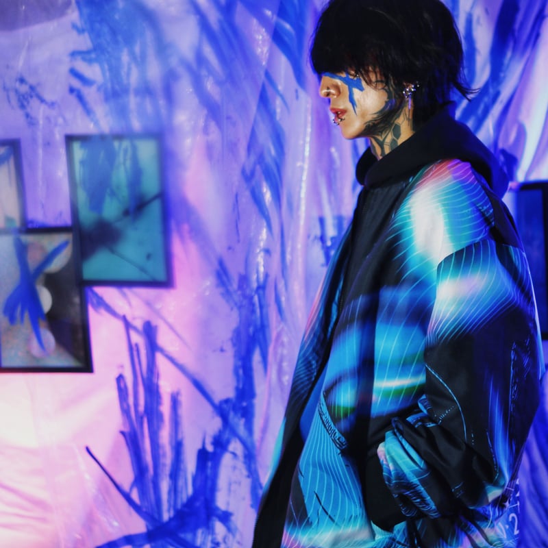 限定販売】蒼が織りなす蜃気楼のライトブルゾン | 歪hizumi