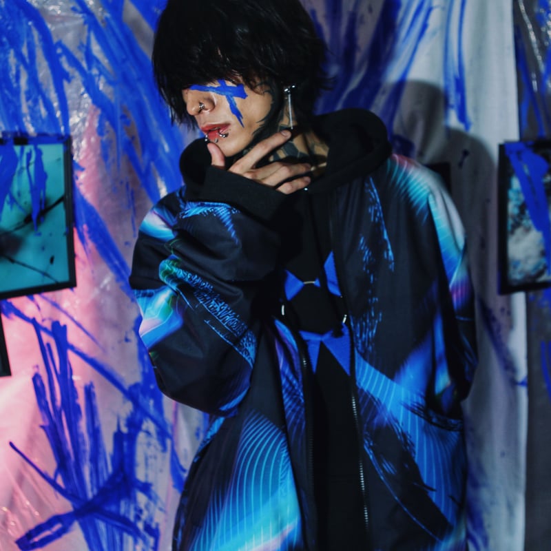 歪hizumiブルゾン 限定販売】蒼が織りなす蜃気楼のライトブルゾン | 歪hizumi