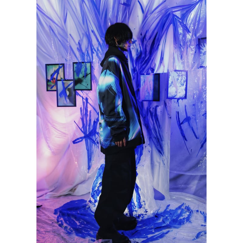 来世へ游ぐ者のライトブルゾン　歪 限定販売】蒼が織りなす蜃気楼のライトブルゾン | 歪hizumi