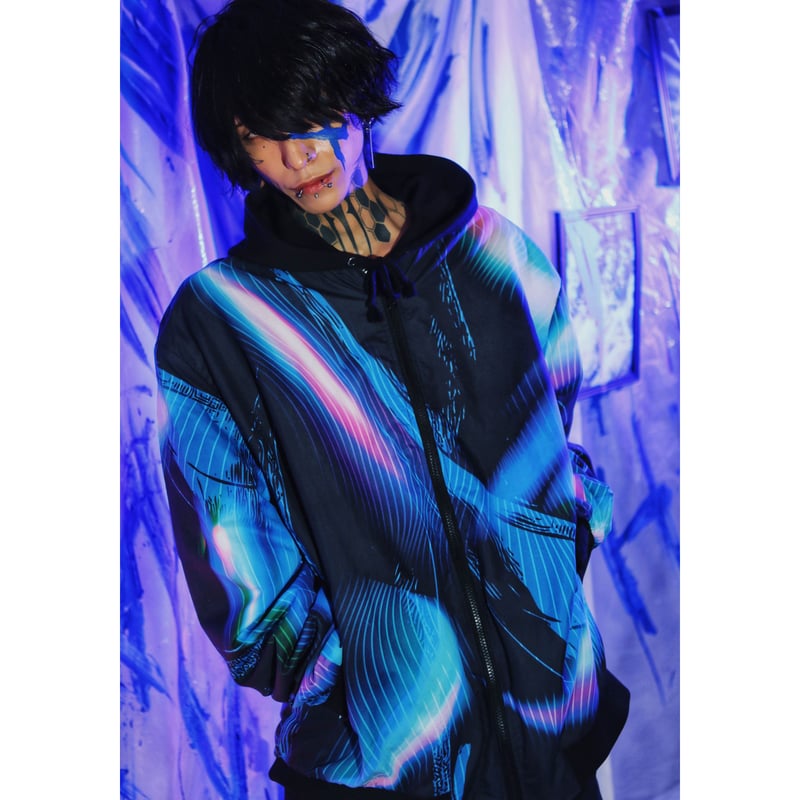 プレミア　稀少品　われらの歪んだ英雄('92韓国) 限定販売】蒼が織りなす蜃気楼のライトブルゾン | 歪hizumi