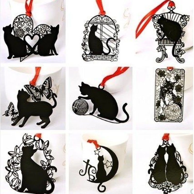 黒い猫 ステンレス金属 しおり ブックマーク | 吉田商店