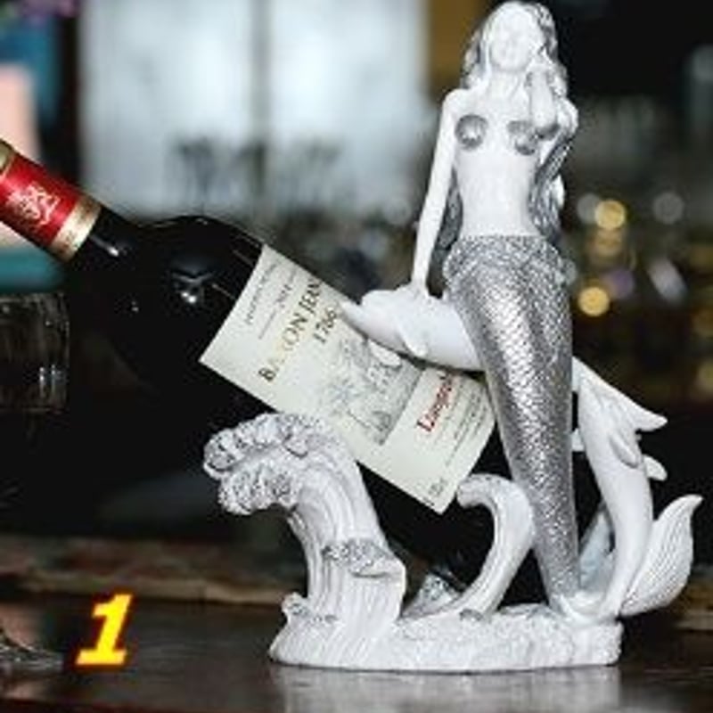 ワインボトルホルダー グラスを持つ人魚姫 アンティーク風 | 吉田商店