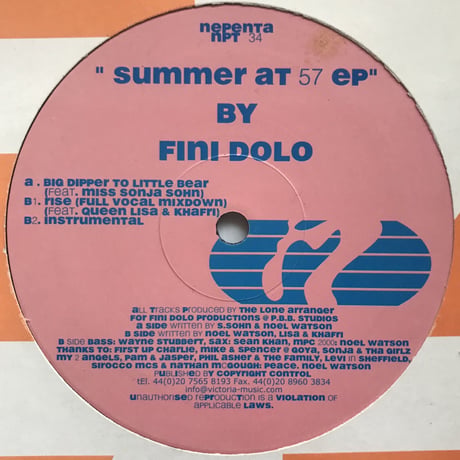 Fini Dolo - Summer At 57 EP