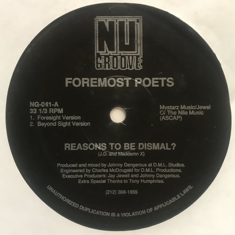 Foremost Poets - Reasons To Be Dismal?