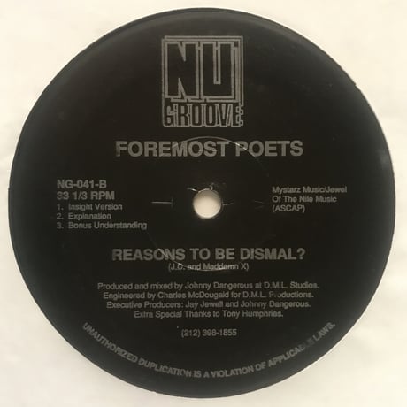 Foremost Poets - Reasons To Be Dismal?