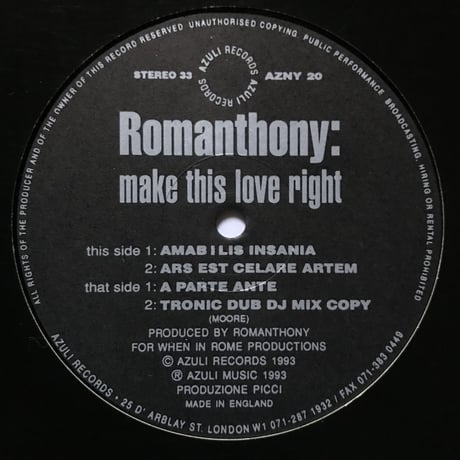 Romanthony - Make This Love Right / Now You Want Me