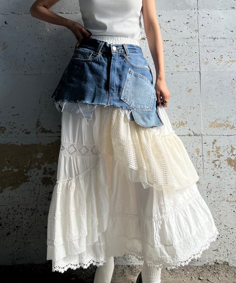 remake short denim skirt B