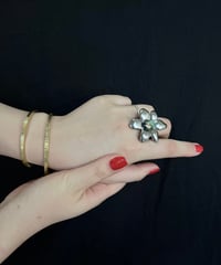 stainless shell flower ring