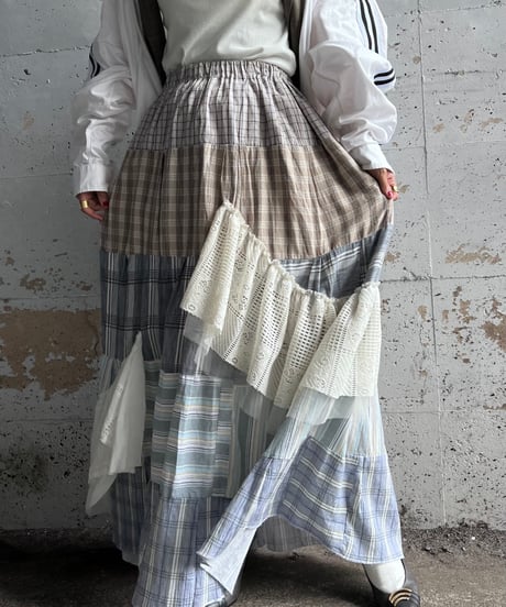 remake check asymmetry skirt