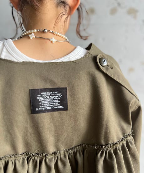 remake military frill half jacket