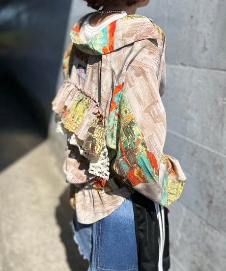 remake colorful frill shirt A