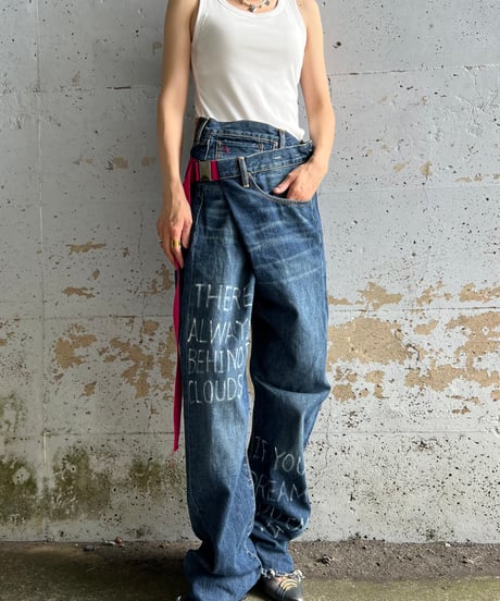 remake differences message denim pants