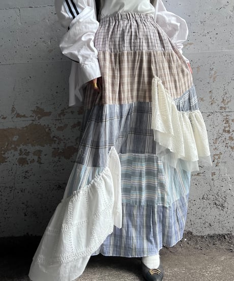 remake check asymmetry skirt