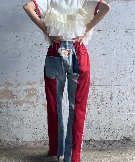remake sporty  docking denim pants
