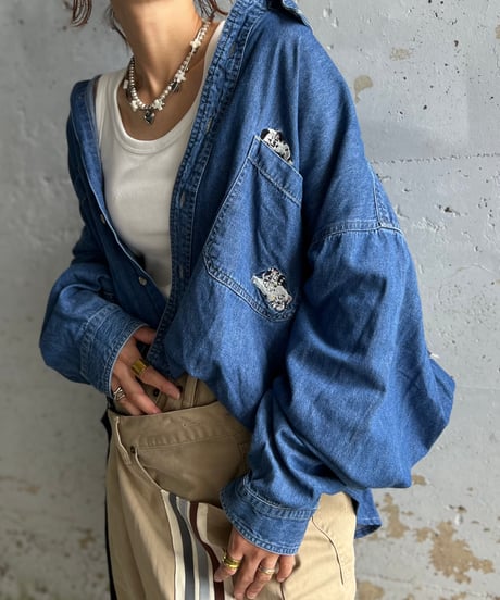 remake frill  denim shirt