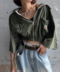 remake short zipper frill shirt