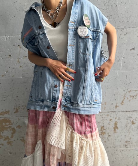 remake pocket denim vest C