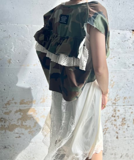 remake military frill vest s