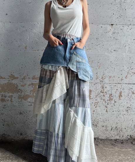 remake short denim skirt B