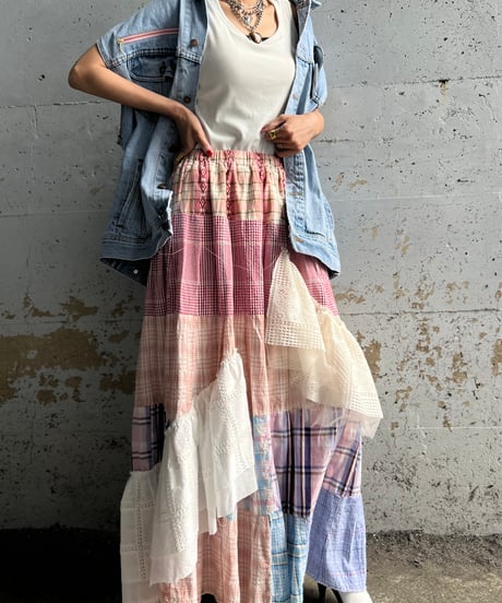 remake check asymmetry skirt C