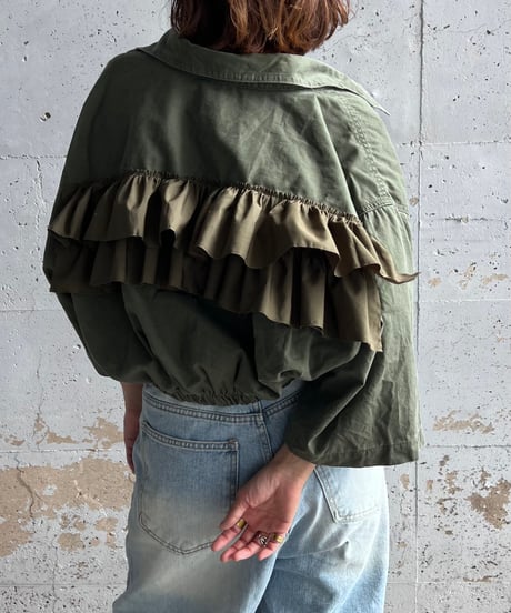 remake short zipper frill shirt