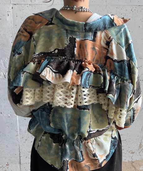 remake colorful frill shirt