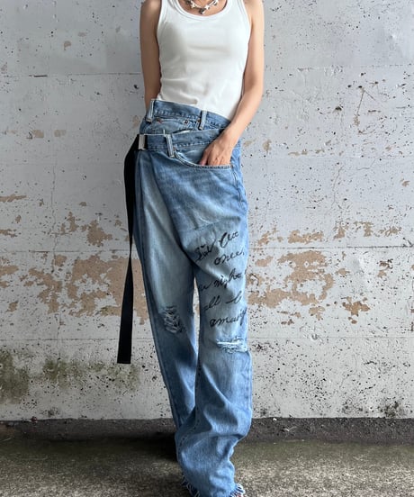 remake differences message denim pants