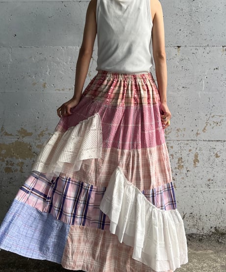 remake check asymmetry skirt C