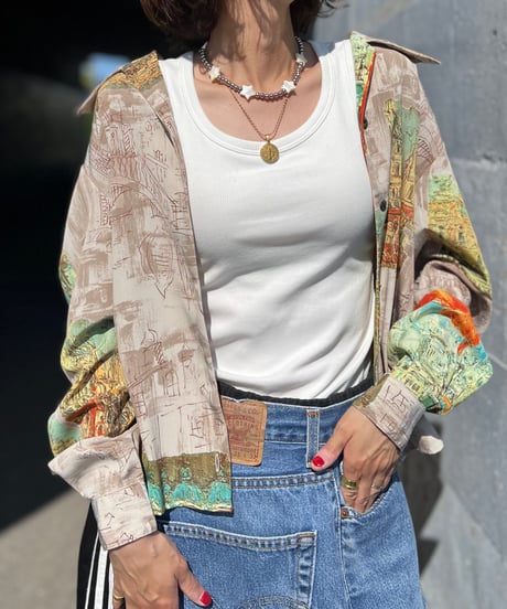 remake colorful frill shirt A
