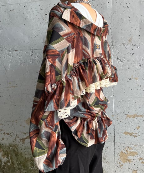 remake colorful frill shirt