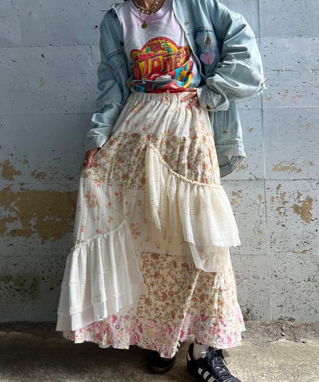 remake asymmetry flower skirt