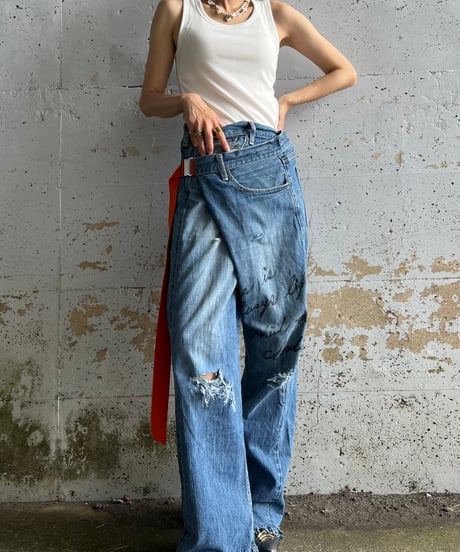 remake differences message denim pants B