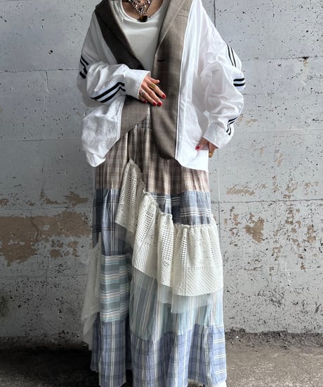 remake check asymmetry skirt
