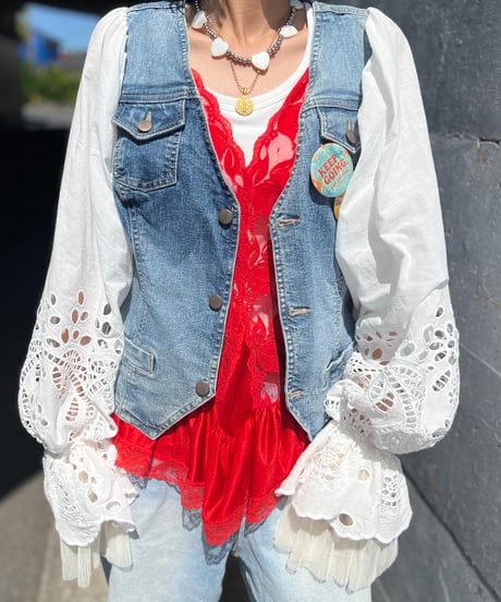 remake balloon sleeve  denim jacket