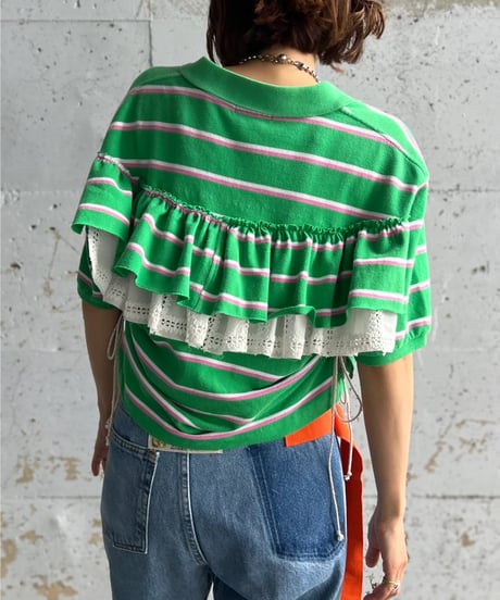 remake frill polo shirt C