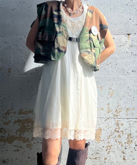 remake military frill vest s