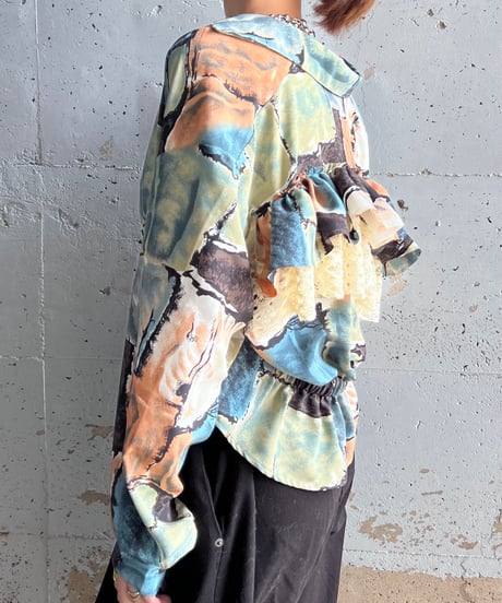 remake colorful frill shirt