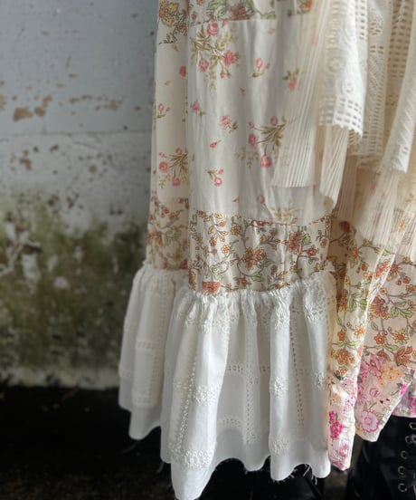 remake asymmetry flower skirt