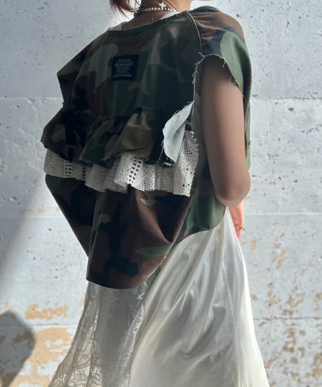 remake military frill vest s