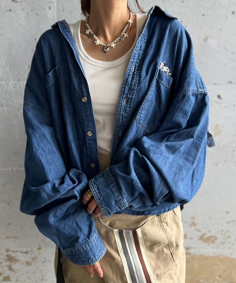 remake frill  denim shirt