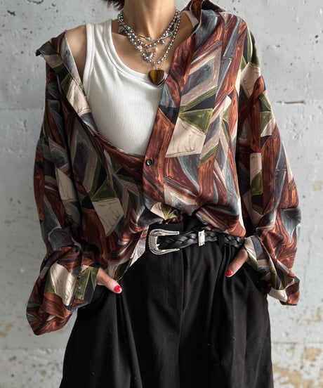 remake colorful frill shirt