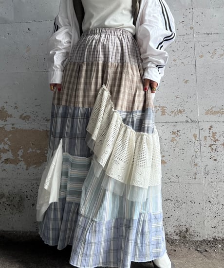 remake check asymmetry skirt
